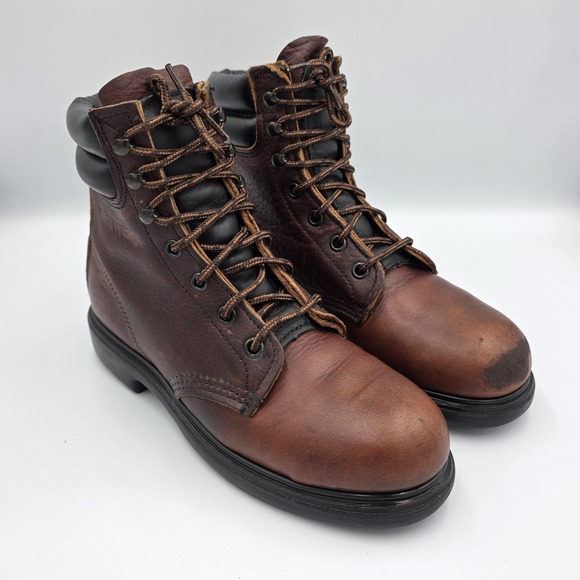 Red Wing Men's 6 Brown Leather Steel Toe 43431 Ankle LaceUp Work Boots U.S.A - Picture 1 of 11